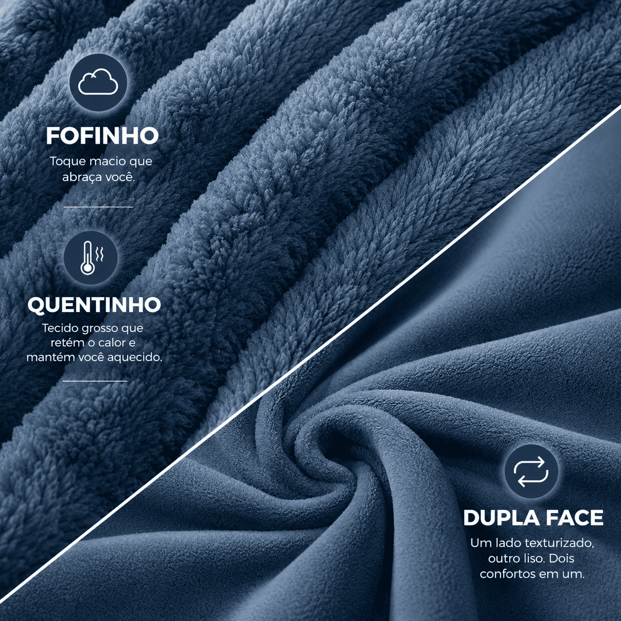 Coberdrom Queen Dupla Face 2,20x2,40 Grosso Quentinho Textura - Imagem 4