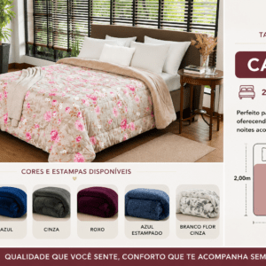 Coberdrom Dupla Face Casal Macio e quentinho 2,00 m x 2,20M