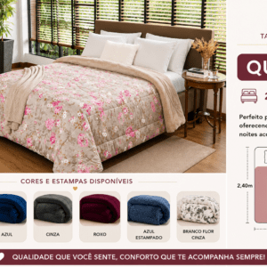 Coberdrom Dupla Face Queen macio e quentinho 2,20M x 2,40M